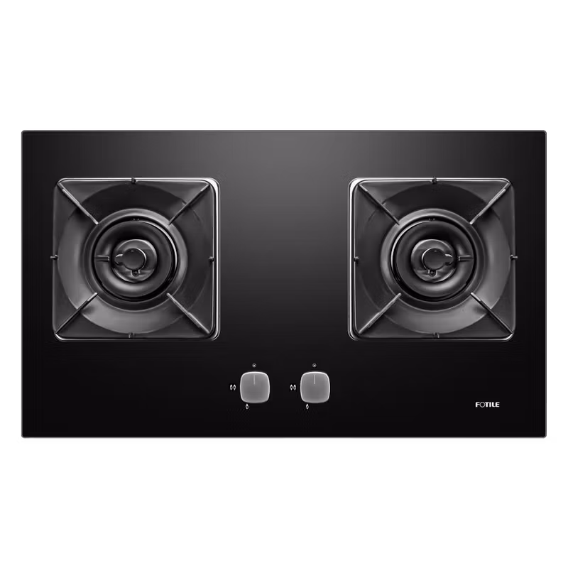 Fotile GHG78207 2 Burner Tempered Glass Gas Hob